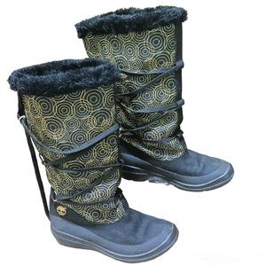 Timberland Black Gold Genuine Leather Boots Size 7